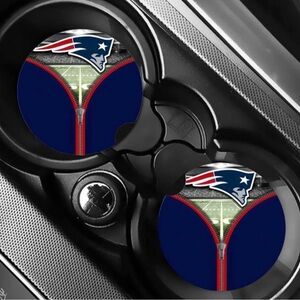 Patriots Zipper Car Coasters Absorbent Set of (2)